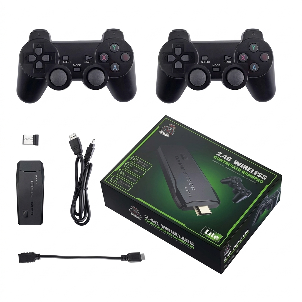 4K Retro Game Stick &ndash; Mini konzola sa 20.000+ igara i 2 bežična kontrolera (64GB M8)