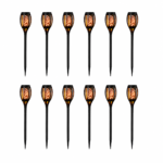 Solarna LED baštenska lampa sa efektom plamena – set 12 komada - Slika 2